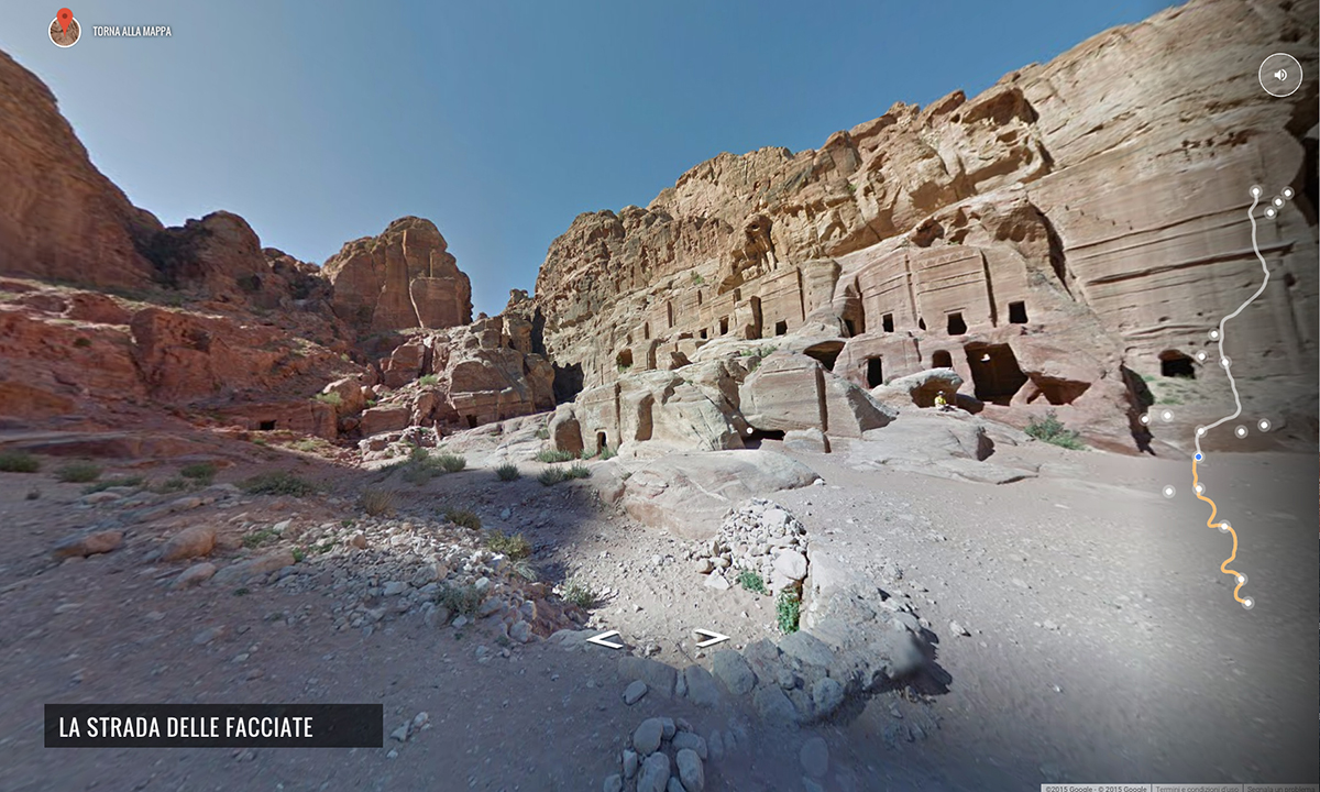 Google Street View tra le rovine di Petra, Giordania