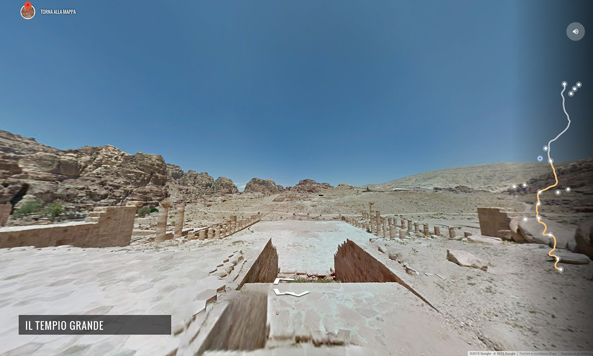 Google Street View tra le rovine di Petra, Giordania