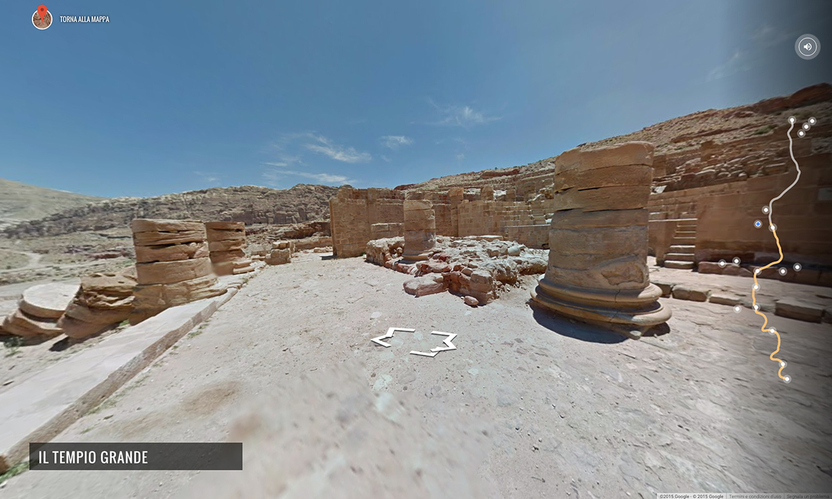 Google Street View tra le rovine di Petra, Giordania