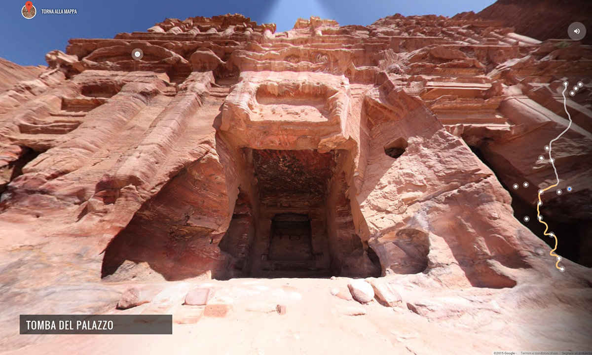 Google Street View tra le rovine di Petra, Giordania