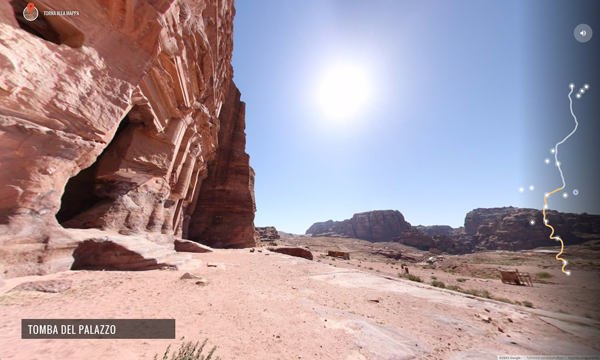 Google Street View tra le rovine di Petra, Giordania