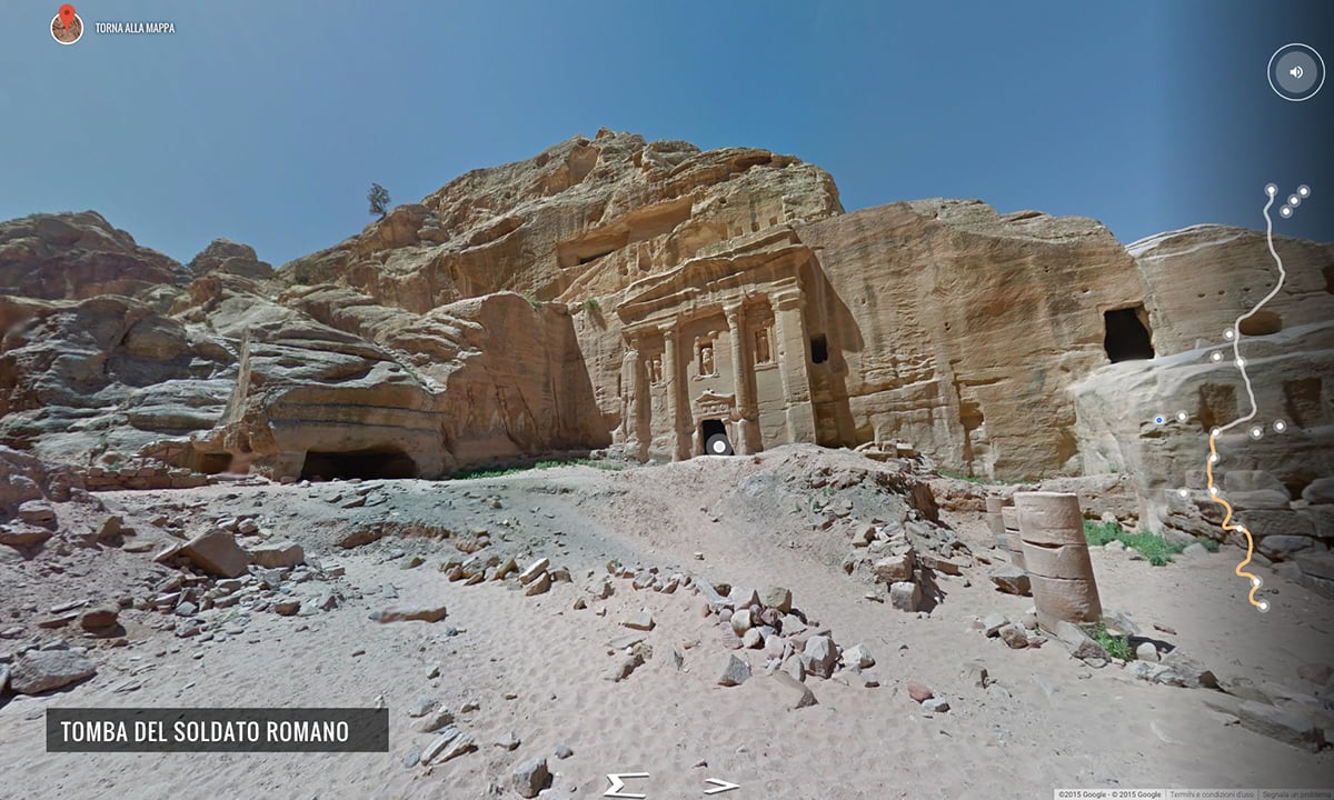 Google Street View tra le rovine di Petra, Giordania
