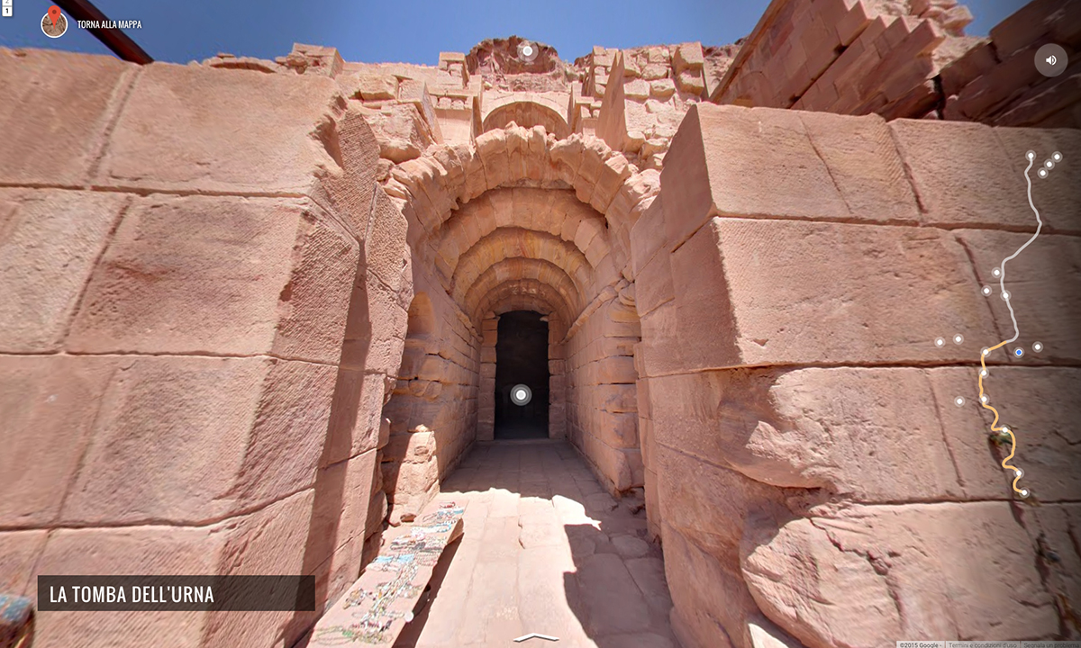 Google Street View tra le rovine di Petra, Giordania