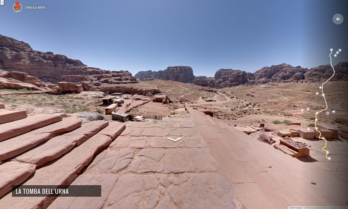 Google Street View tra le rovine di Petra, Giordania