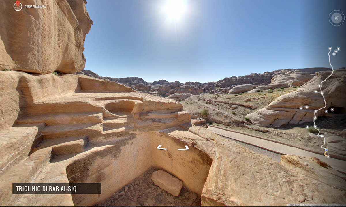 Google Street View tra le rovine di Petra, Giordania