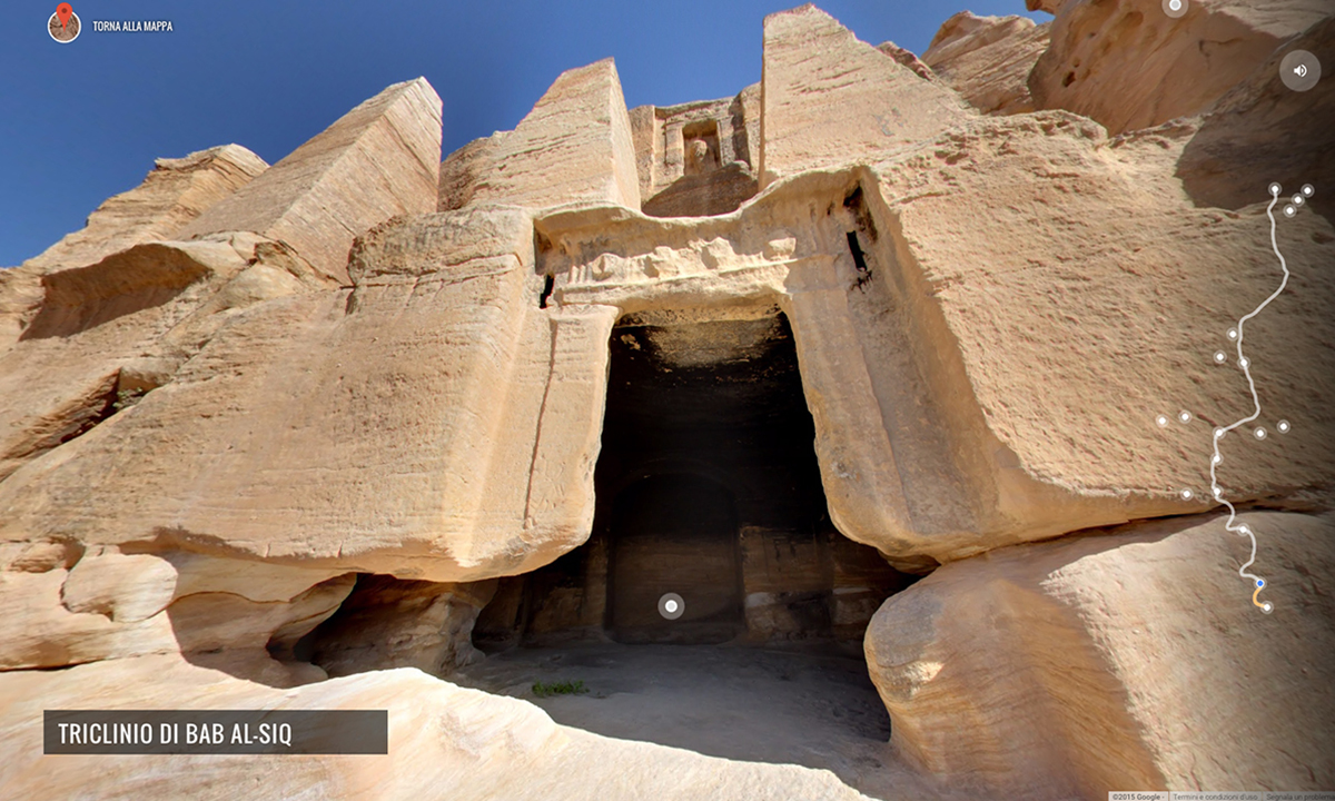 Google Street View tra le rovine di Petra, Giordania