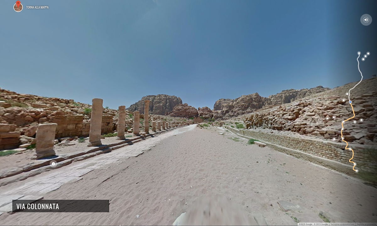 Google Street View tra le rovine di Petra, Giordania