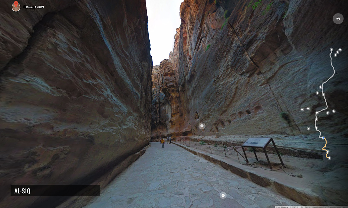 Google Street View tra le rovine di Petra, Giordania