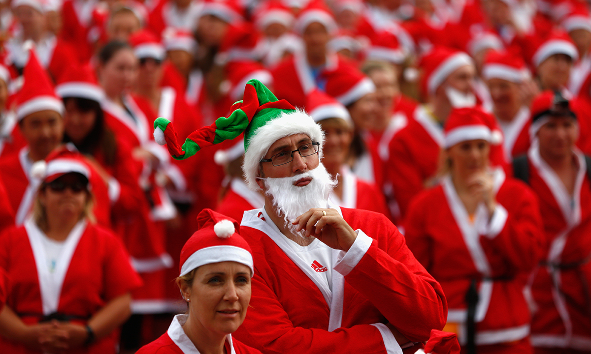 La corsa dei Babbi Natale in Nuova Zelanda