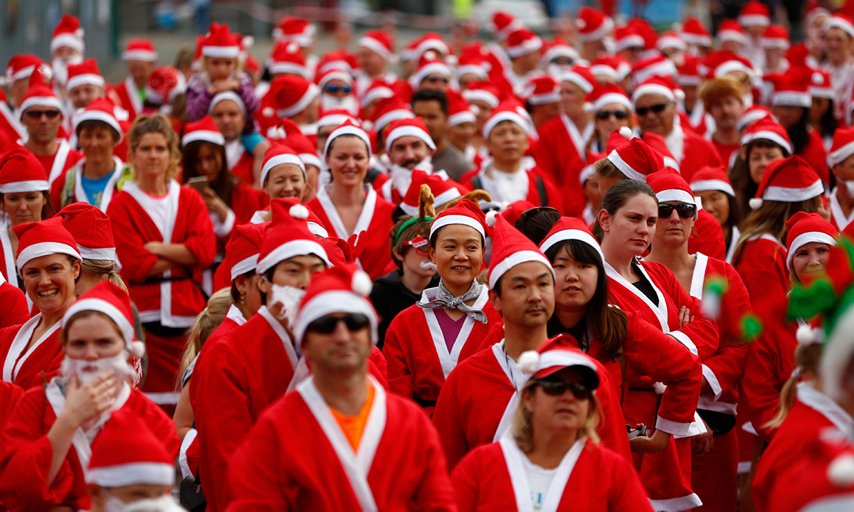 La corsa dei Babbi Natale in Nuova Zelanda