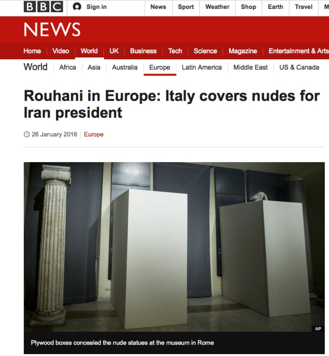 Statue coperte per Rohani, è caccia alla responsabile