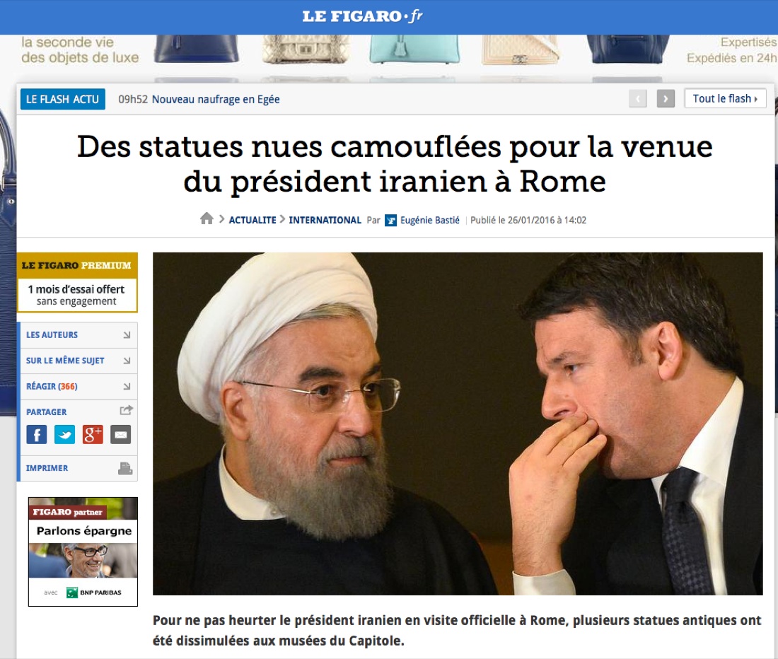 Statue coperte per Rohani, è caccia alla responsabile