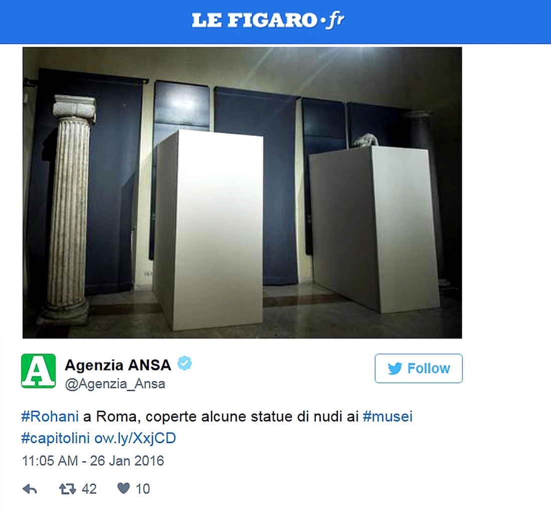 Statue coperte per Rohani, è caccia alla responsabile