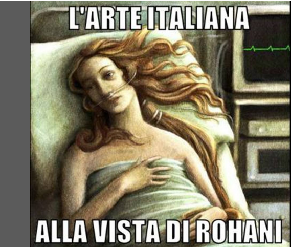 L’ironia social sulle #Statue coperte per la visita di Rohani