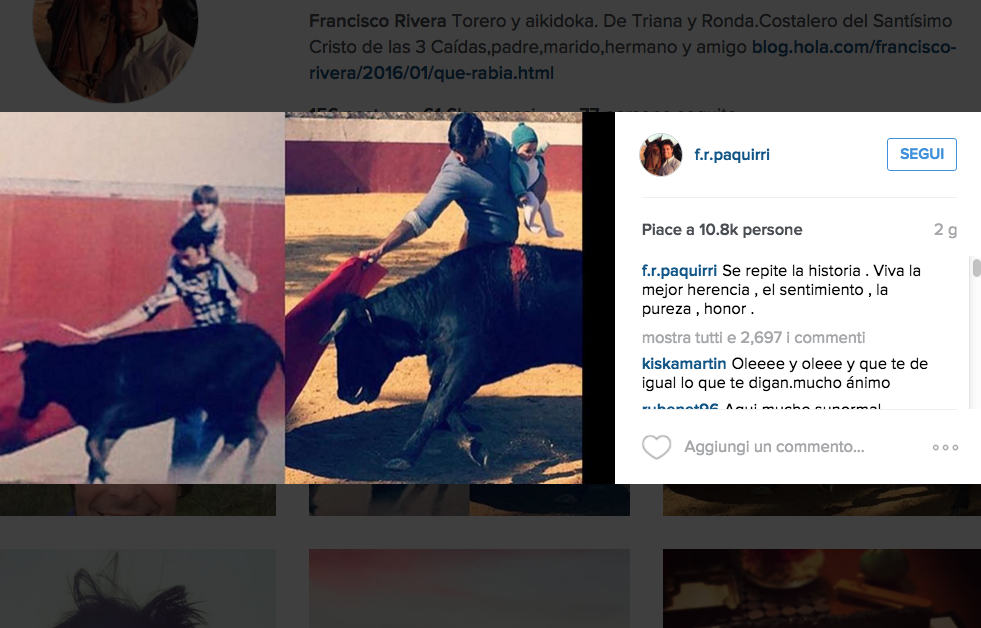 A cinque mesi sulla plaza de toros col padre A cinque mesi sulla plaza de toros col padre