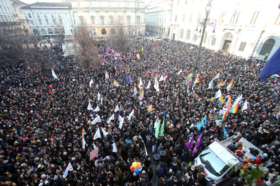Unioni civili, manifestazioni in  tutta Italia – Foto