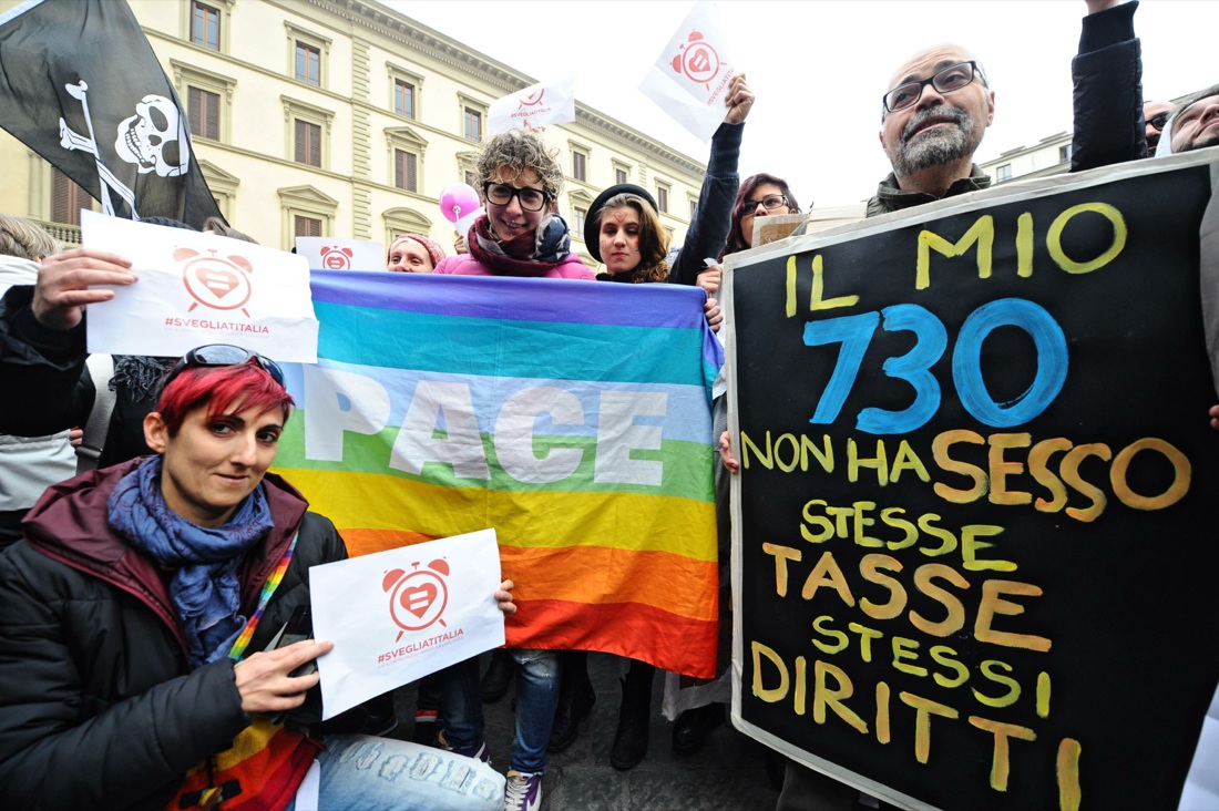 Unioni civili, manifestazioni in  tutta Italia – Foto