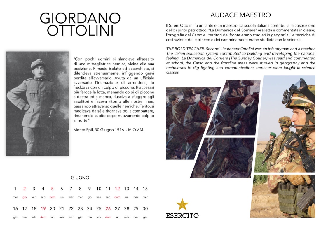 “CalendEsercito” 2016, dedicato agli Italiani nella prima guerra  mondiale