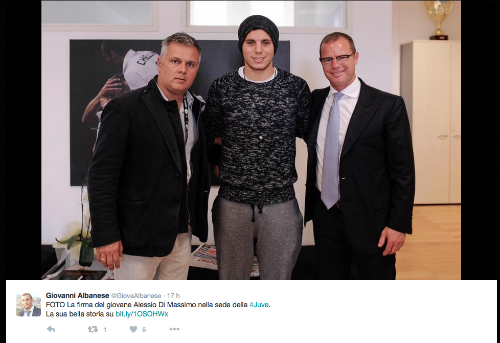 Il sogno di Di Massimo si realizza: dalla serie D alla Juventus Il sogno di Di Massimo si realizza: dalla serie D alla Juventus