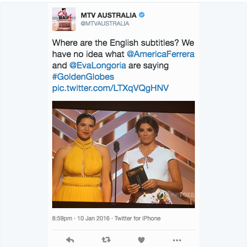 Mtv Australia, battuta razzista durante i Golden Globe Mtv Australia, battuta razzista durante i Golden Globe