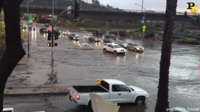 Lamborghini affonda nell’alluvione a San Diego
