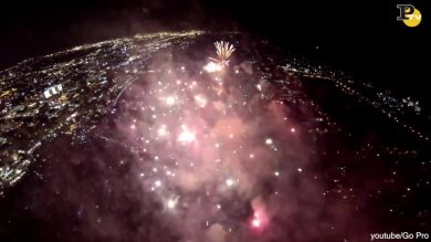Capodanno: i fuochi d’artificio visti dal drone