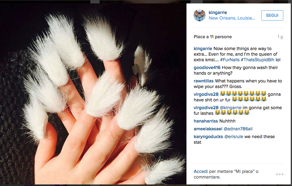 Unghie pelose, ultima follia della nail art Unghie pelose, ultima follia della nail art