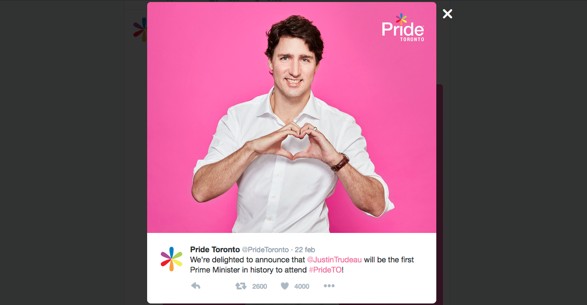 In Canada il premier Justin Trudeau sfilerà al pride di Toronto In Canada il premier Justin Trudeau sfilerà al pride di Toronto