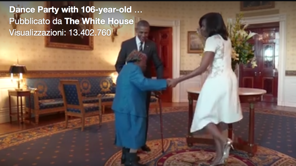 Galleria foto 'A 106 anni incontra Obama e si scatena' - foto 3