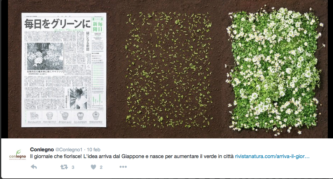 Dal Giappone il giornale che fiorisce Dal Giappone il giornale che fiorisce