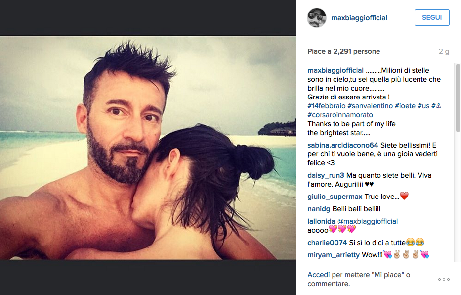 Max Biaggi e Bianca Atzei verso il matrimonio