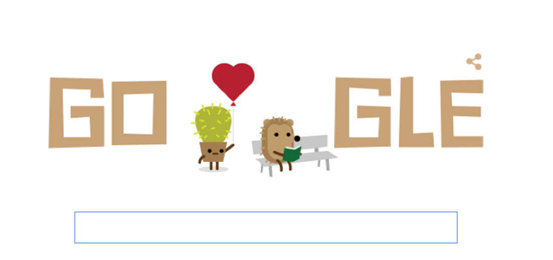 Il Doodle di Google per San Valentino