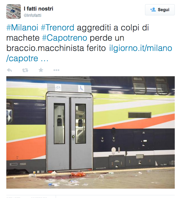 Capotreno aggredito con il machete, condanne fino a 16 anni