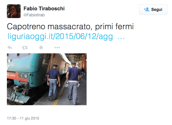 Capotreno aggredito con il machete, condanne fino a 16 anni