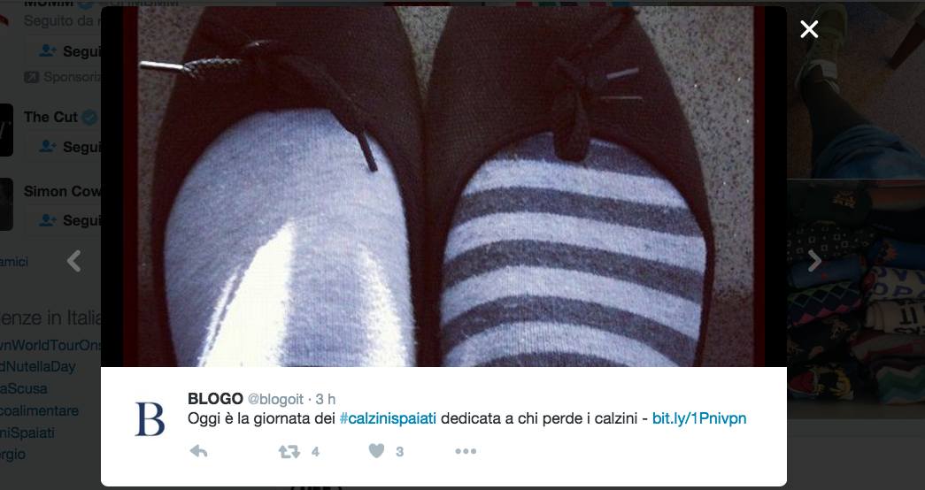 Oggi è la giornata mondiale dei calzini spaiati Oggi è la giornata mondiale dei calzini spaiati