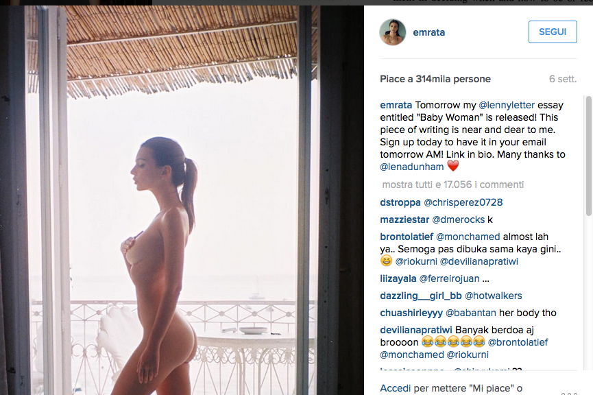 Emily Ratajkowski e Kim Kardashian insieme e nude su Instagram
