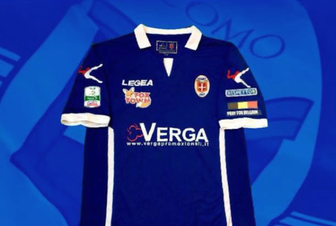 Serie B: il Como indosserà una maglia in memoria delle vittime di Bruxelles Serie B: il Como indosserà una maglia in memoria delle vittime di Bruxelles