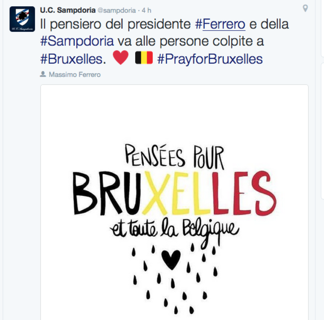 Il cordoglio dello sport mondiale dopo il dramma di Bruxelles Il cordoglio dello sport mondiale dopo il dramma di Bruxelles