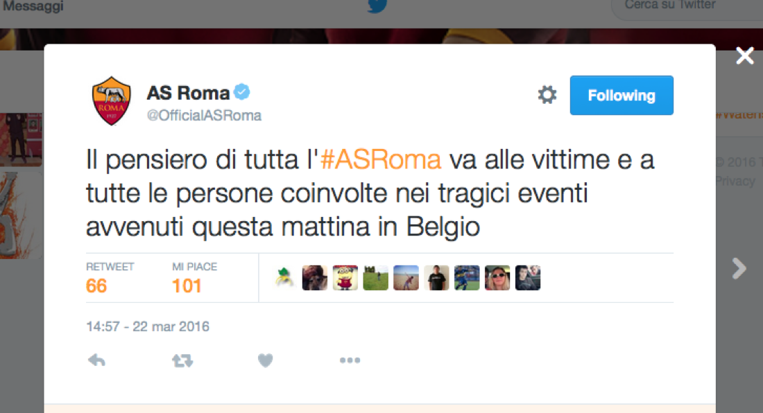 Il cordoglio dello sport mondiale dopo il dramma di Bruxelles Il cordoglio dello sport mondiale dopo il dramma di Bruxelles