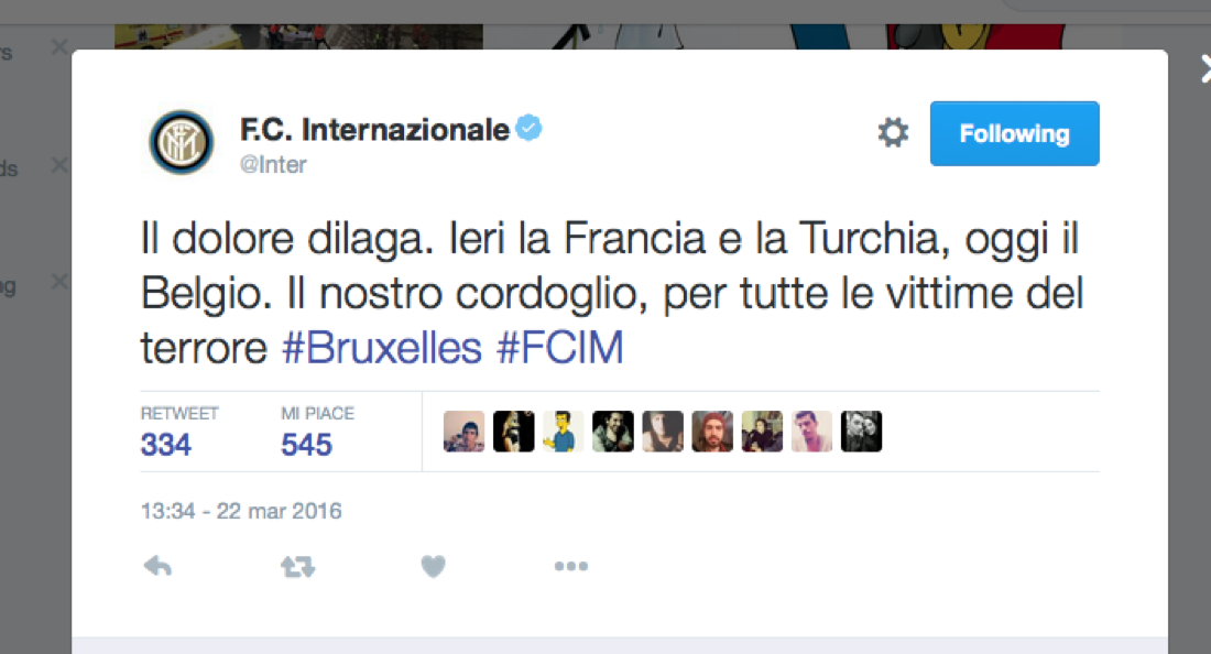 Il cordoglio dello sport mondiale dopo il dramma di Bruxelles Il cordoglio dello sport mondiale dopo il dramma di Bruxelles