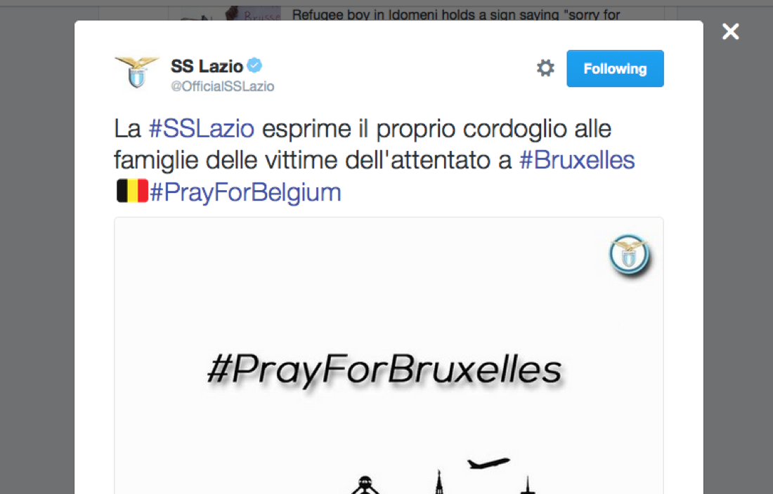 Il cordoglio dello sport mondiale dopo il dramma di Bruxelles Il cordoglio dello sport mondiale dopo il dramma di Bruxelles