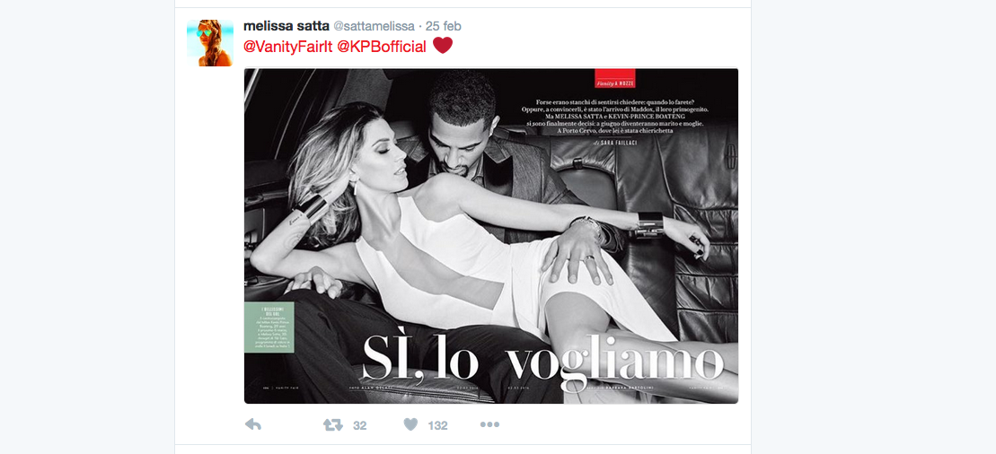 Melissa Satta, prove di matrimonio via social