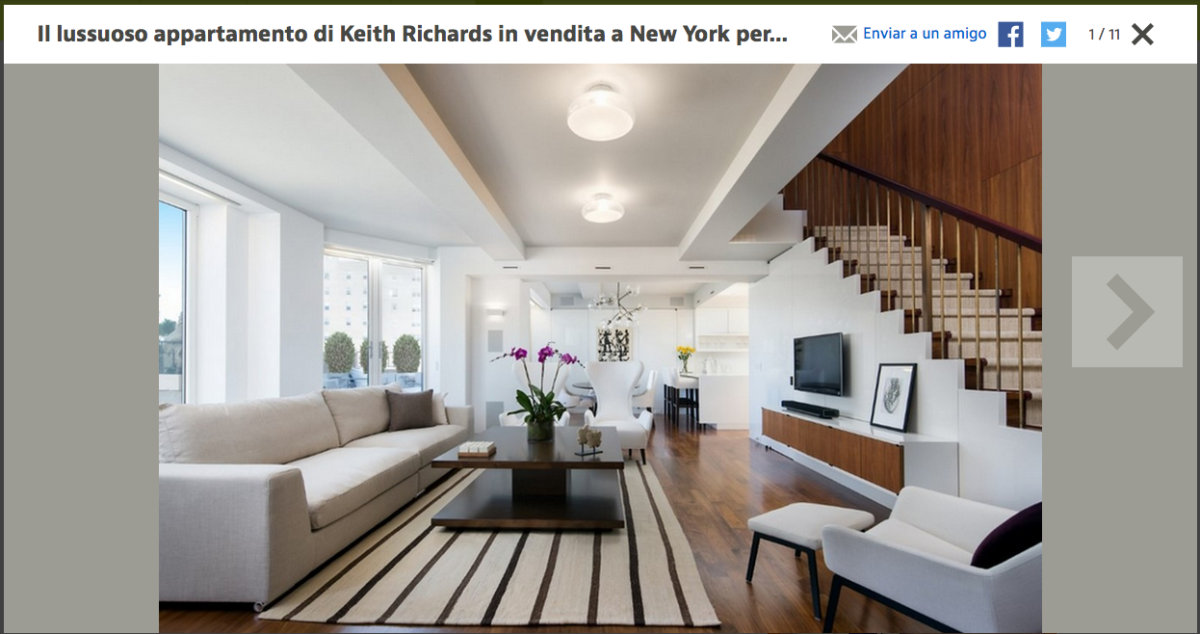 Keith Richards vende la sua casa a New York