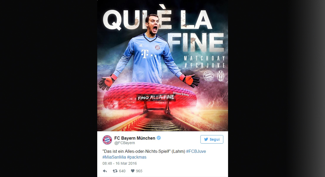 Bayern Monaco-Juventus: la sfida inizia via Twitter Bayern Monaco-Juventus: la sfida inizia via Twitter