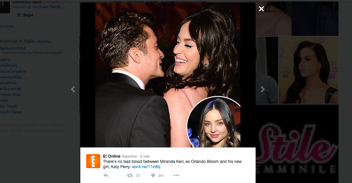 Katy Perry e Orlando Bloom stanno insieme Katy Perry e Orlando Bloom stanno insieme