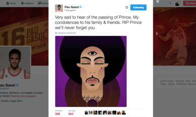 Addio a Prince, l’omaggio via social del mondo dello sport