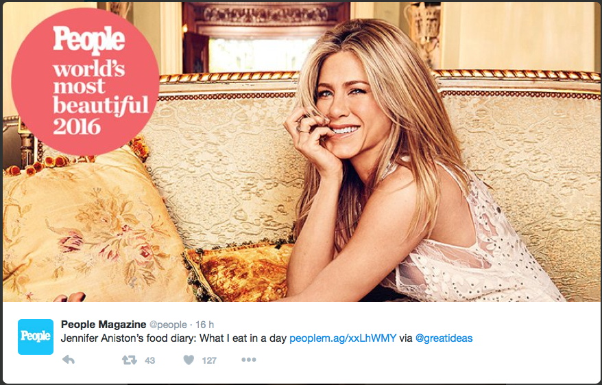 Jennifer Aniston è la più bella secondo People Jennifer Aniston è la più bella secondo People