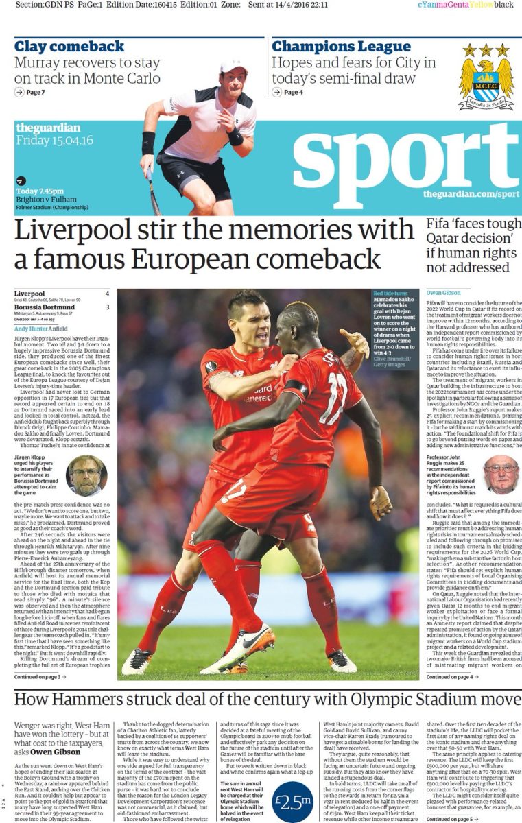 Liverpool, storica rimonta e i giornali evocano lo spirito di Istanbul Liverpool, storica rimonta e i giornali evocano lo spirito di Istanbul