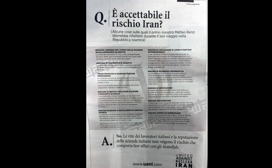 Roma-Teheran: l’Italia prosegua sulla strada del disgelo