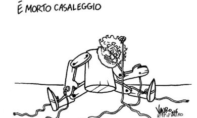 Vauro, la vignetta per la morte di Casaleggio